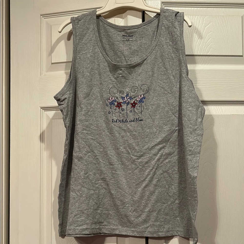 Holiday Edition -XL - Gray Patriotic Theme Tank Top
